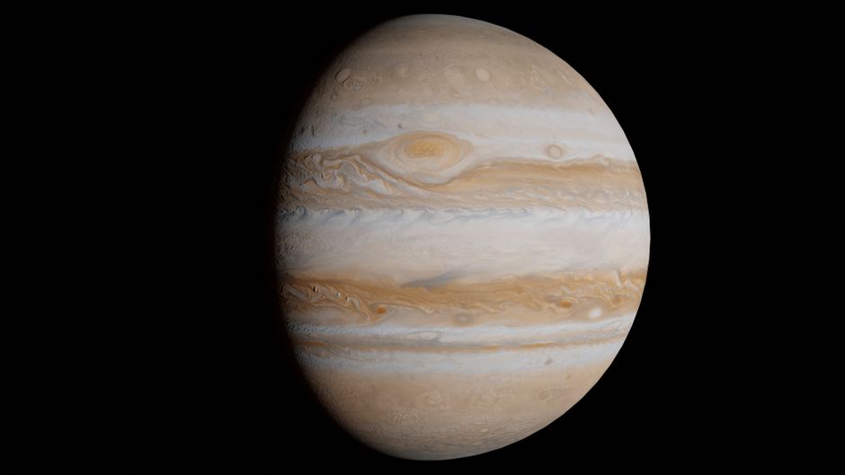 A high-resolution image of the gas giant Jupiter with its distinct bands and Great Red Spot.